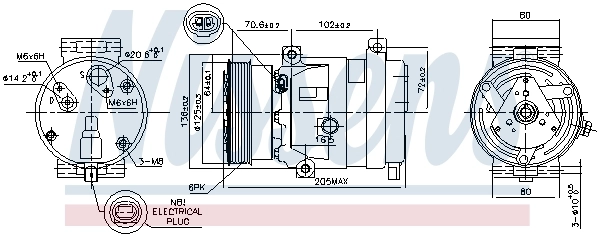 Compressor de aparelho de ar condicionado 89218 Nissens