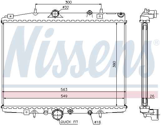Radiador de esfriamento de motor 63703 Nissens