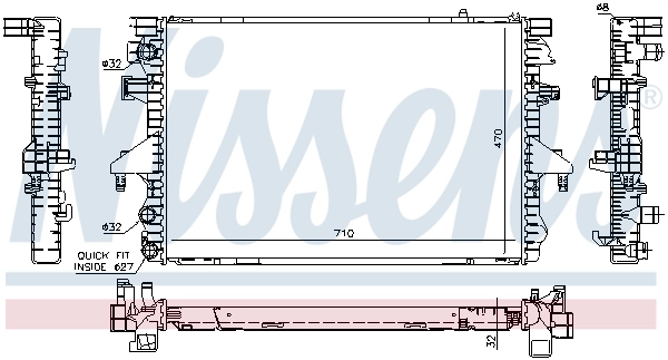 Radiador de esfriamento de motor 65282A Nissens