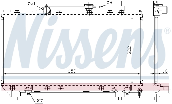 Radiador de esfriamento de motor 64838A Nissens