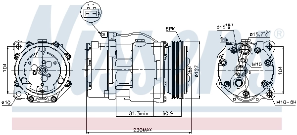 Compressor de aparelho de ar condicionado 89061 Nissens