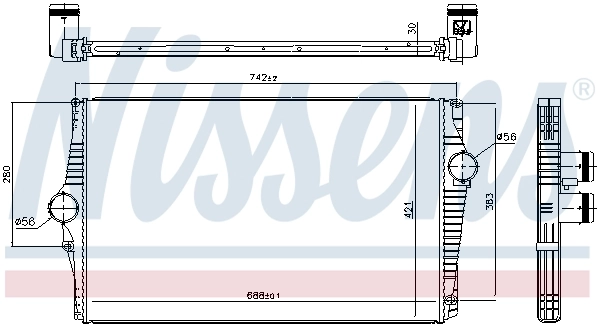 Radiador de intercooler 96601 Nissens