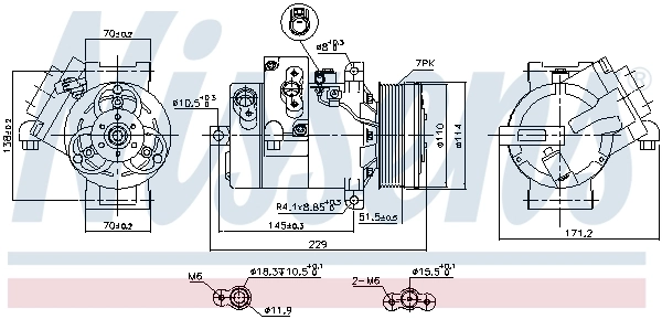 Compressor de aparelho de ar condicionado Nissens 890695