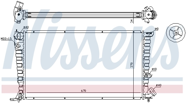 Radiador de esfriamento de motor Nissens 63508