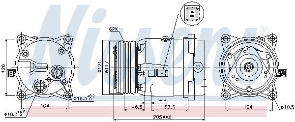 Compressor de aparelho de ar condicionado 89122 Nissens