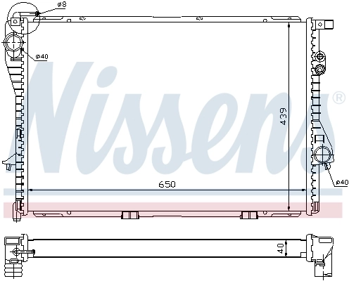 Radiador de esfriamento de motor Nissens 60752A