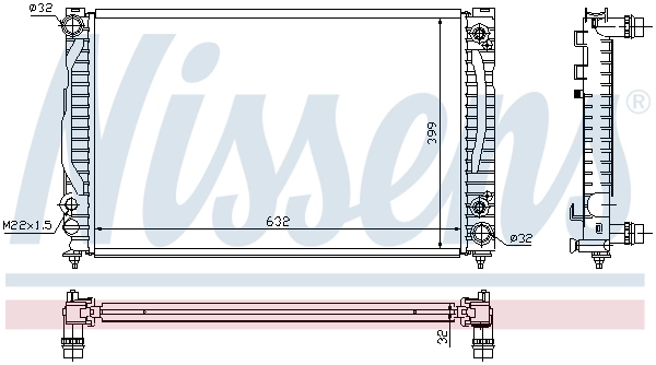 Radiador de esfriamento de motor Nissens 60498