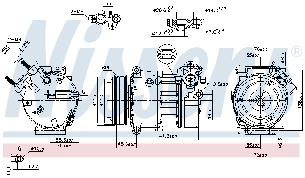 890617 Nissens Compressor de aparelho de ar condicionado