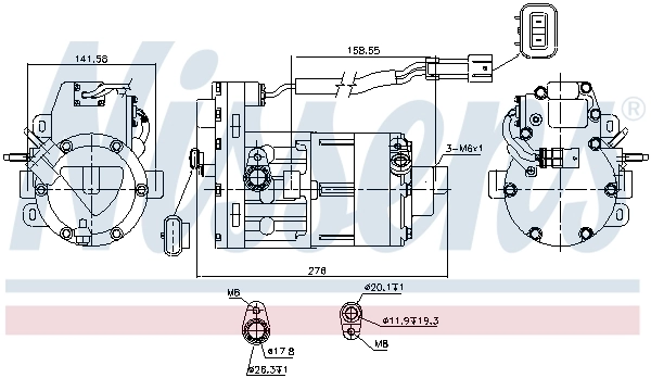 890954 Nissens Compressor de aparelho de ar condicionado