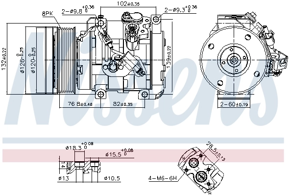 890870 Nissens Compressor de aparelho de ar condicionado