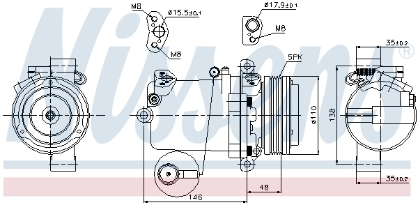 89133 Nissens Compressor de aparelho de ar condicionado