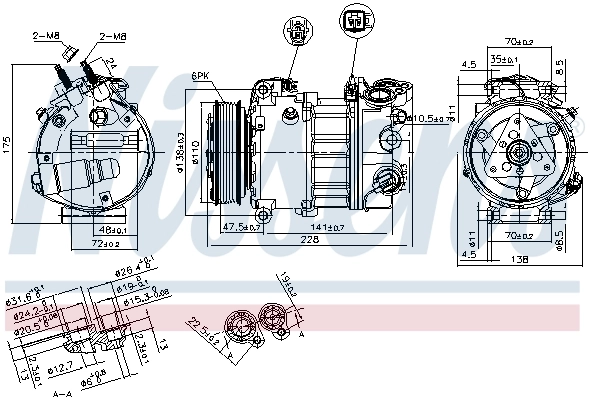 Compressor de aparelho de ar condicionado Nissens 890124 preço, a partir de 364,76 USD