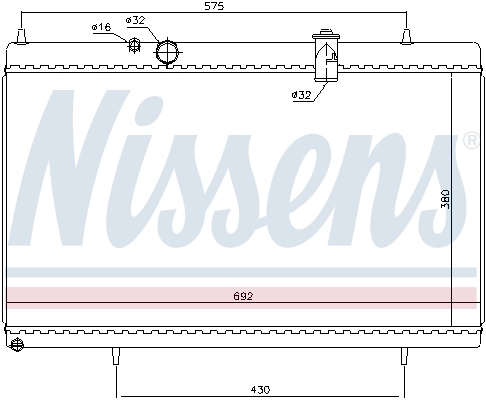 Radiador de esfriamento de motor 61271 Nissens