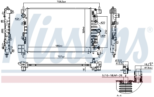 Radiador de esfriamento de motor 61715 Nissens