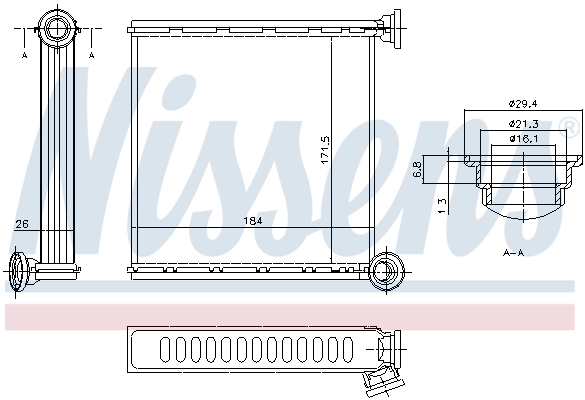 Radiador de forno (de aquecedor) Nissens 73980