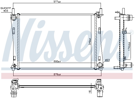 Radiador de esfriamento de motor 62028A Nissens