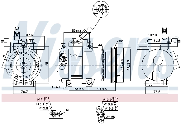 89279 Nissens Compressor de aparelho de ar condicionado