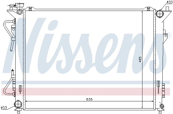 Radiador de esfriamento de motor Nissens 67507