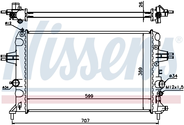 Radiador de esfriamento de motor 630704 Nissens