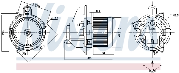 Motor de ventilador de forno (de aquecedor de salão) Nissens 87501