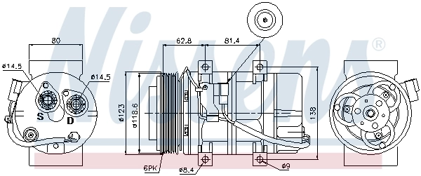 Compressor de aparelho de ar condicionado 89069 Nissens