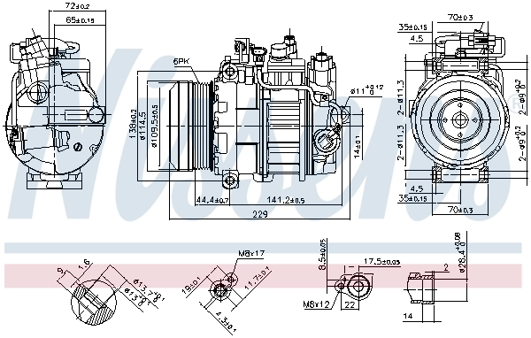 890296 Nissens Compressor de aparelho de ar condicionado