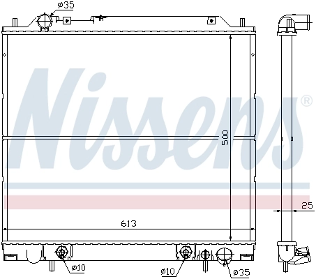 Radiador de esfriamento de motor Nissens 62855
