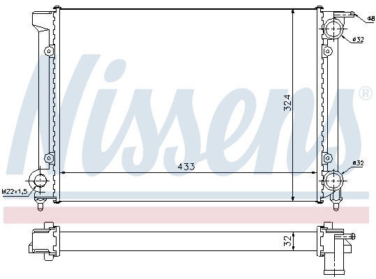 Radiador de esfriamento de motor 651811 Nissens