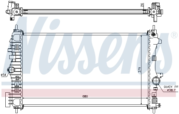 Radiador de esfriamento de motor 630716 Nissens