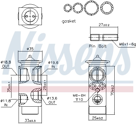 Válvula TRV de aparelho de ar condicionado Nissens 999233