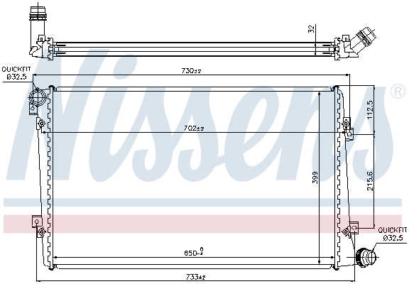 Radiador de esfriamento de motor Nissens 65292