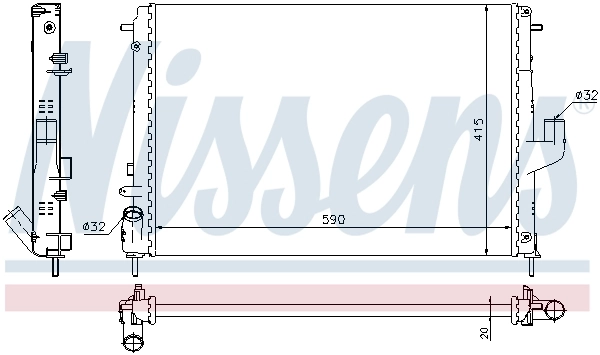 Radiador de esfriamento de motor 637613 Nissens
