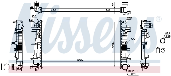 Radiador de esfriamento de motor Nissens 67156A