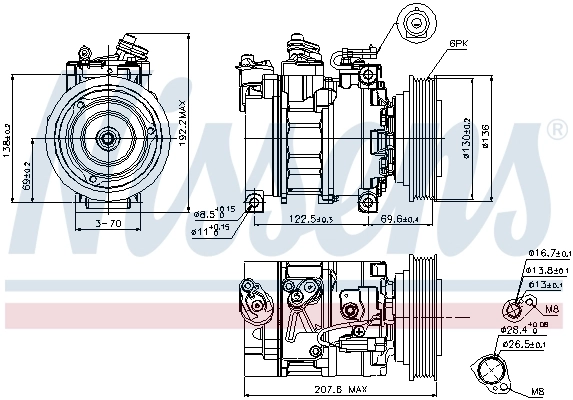 Compressor de aparelho de ar condicionado 89094 Nissens