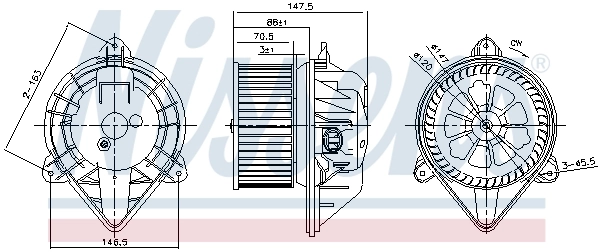 Motor de ventilador de forno (de aquecedor de salão) Nissens 87024