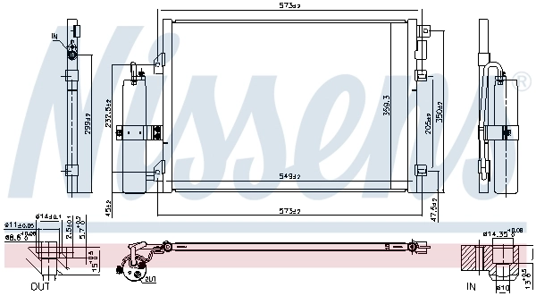 Radiador de aparelho de ar condicionado Nissens 94726