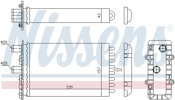 73974 Nissens Radiador traseiro de forno (de aquecedor)