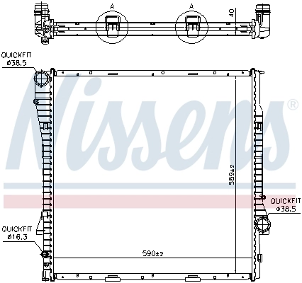 Radiador de esfriamento de motor Nissens 60787A