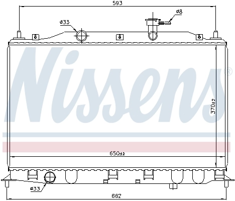 Radiador de esfriamento de motor 67509 Nissens