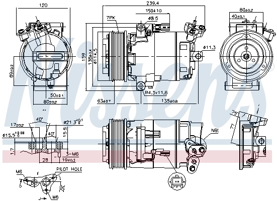 Compressor de aparelho de ar condicionado 890015 Nissens