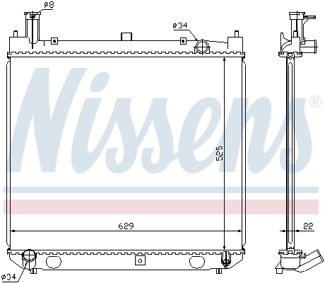 Radiador de esfriamento de motor 64858A Nissens