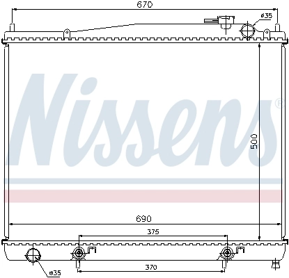 Radiador de esfriamento de motor 68715 Nissens