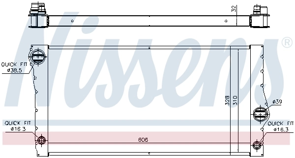 Radiador de esfriamento de motor Nissens 60828