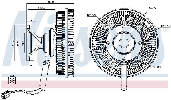 Acoplamento viscoso de ventilador de esfriamento Nissens 86185