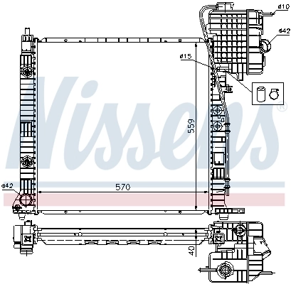 Radiador de esfriamento de motor Nissens 62561A