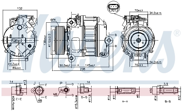 Compressor de aparelho de ar condicionado 64529195972 BMW