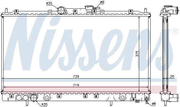 Radiador de esfriamento de motor 62868A Nissens