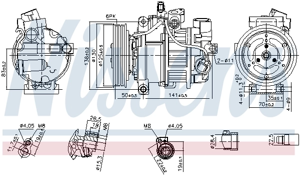 Compressor de aparelho de ar condicionado Nissens 890921