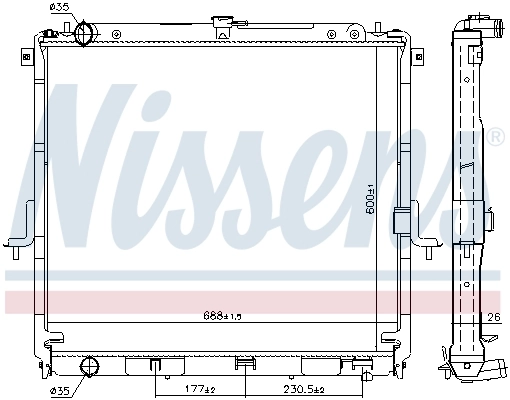 Radiador de esfriamento de motor 68726 Nissens