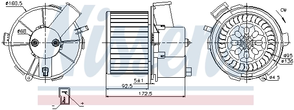 Motor de ventilador de forno (de aquecedor de salão) Nissens 87092